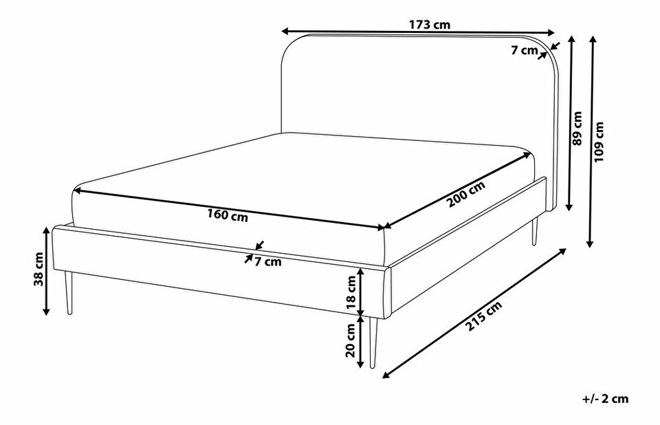 Manželská postel 160 cm Faris (šedá) (s roštem)