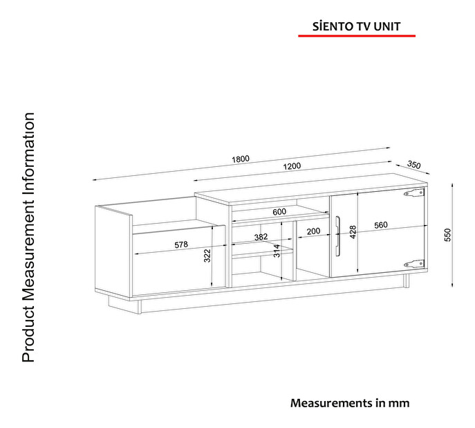 TV stolek/skříňka Simoon (Ořech + Černá)