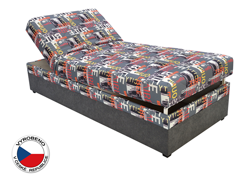 Jednolůžková postel (válenda) 90 cm Blanár Evelina (vzor City Beat 04) (s roštem a matrací)