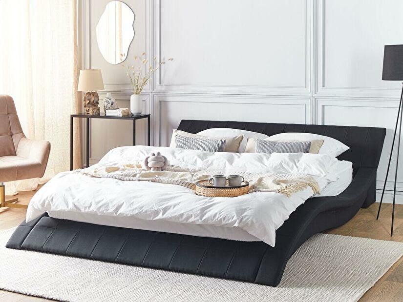 Manželská postel 180 cm VICHA (s roštem) (černá)