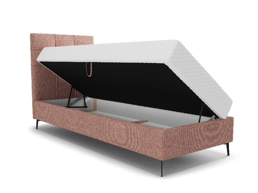 Jednolůžková postel 80 cm Infernus Bonell (lososová) (s roštem, s úl. prostorem)