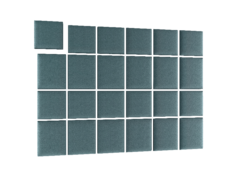 Set 24 čalouněných panelů Quadra 240x180 cm (mentolová)
