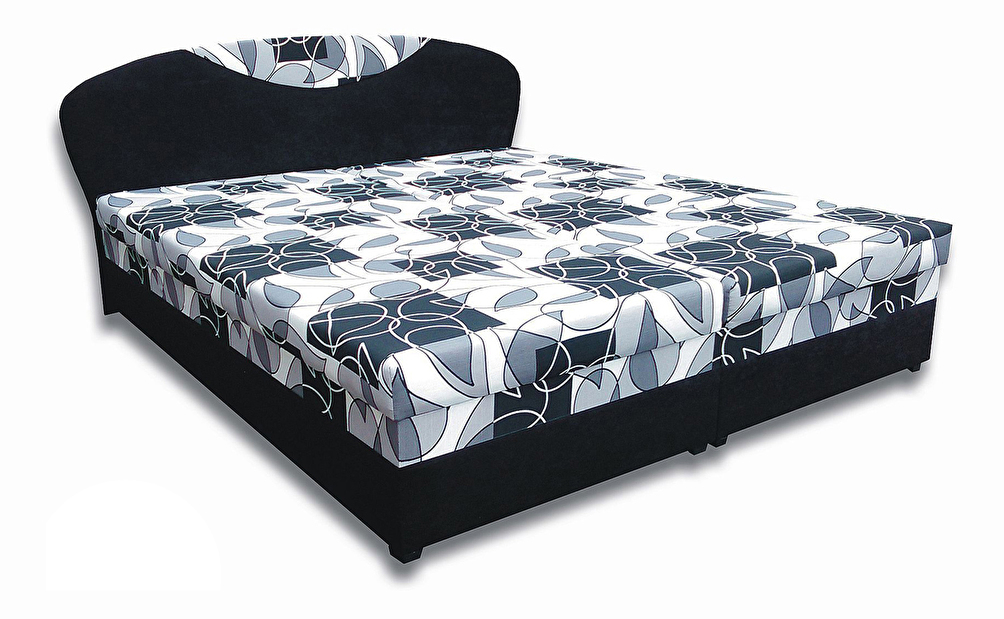 Manželská postel 180 cm Island 5 (s pěnovými matracemi) (černá + vícebarevné) *výprodej