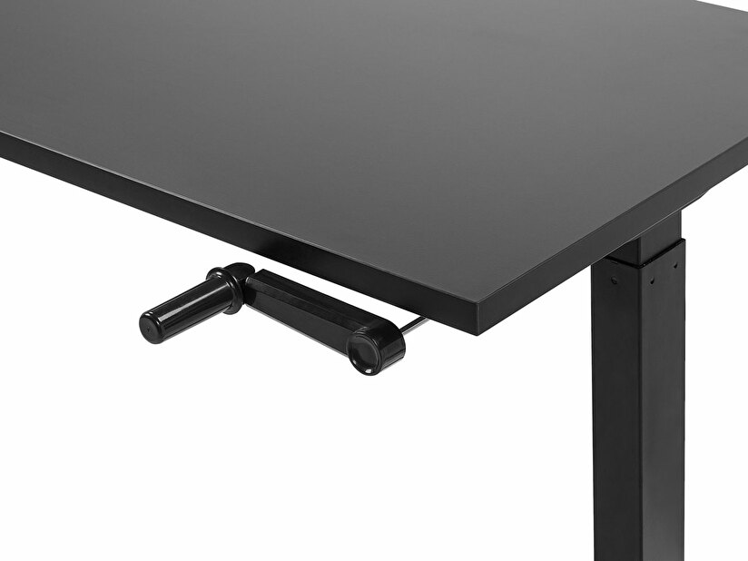 Psací stůl UPPER II (130 x 72 cm) (MDF) (černá) (manuálně nastavitelný)