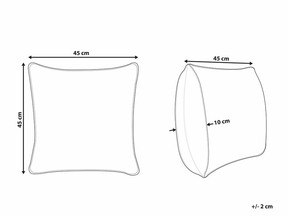 Sada 2 ozdobných polštářů 45 x 45 cm Marina (bílá)