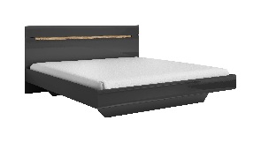 Manželská postel 180 cm Hayle Typ 32 (šedá + šedý vysoký lesk)
