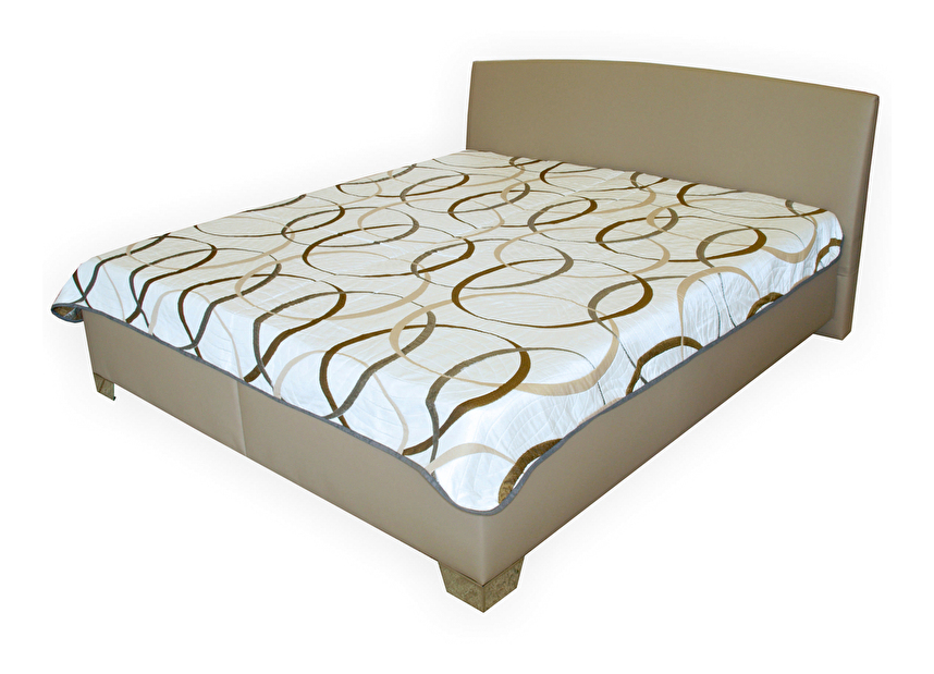 Manželská postel 180 cm Benab Tamira (hnědá) (s rošty a matracemi Zero a přehozem)
