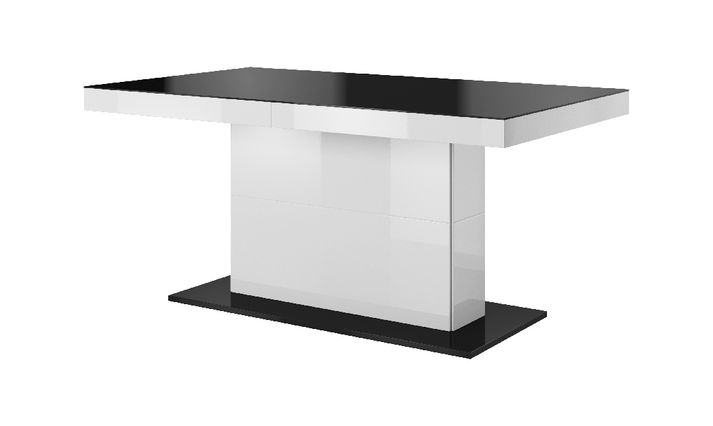 Jídelní stůl Tashia Typ 81 (pro 6 až 8 osob) (černá + vysoký lesk bílý)