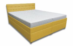 Manželská postel 160 cm Zulma (hořčicová) (s roštem, sendvičovou matrací Erik a úl. prostorem)