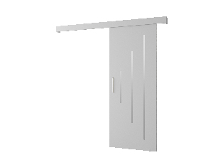 Posuvné dveře 90 cm Sharlene Y (dub artisan + bílá matná + stříbrná)
