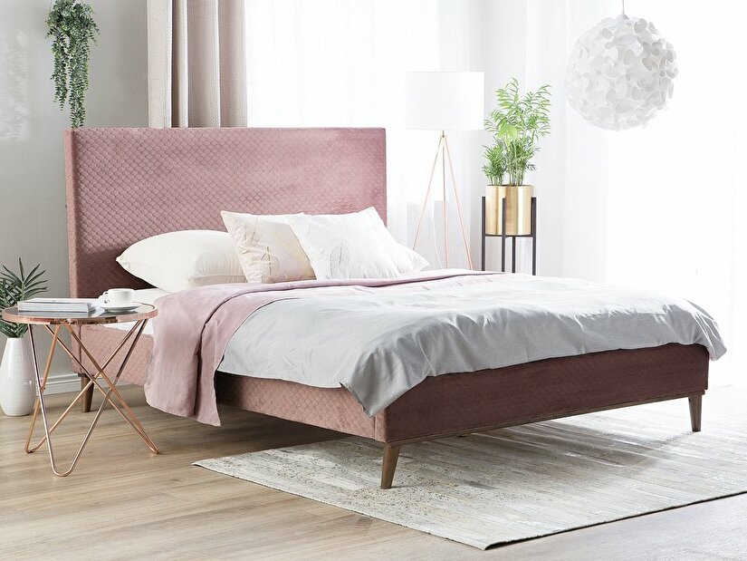 Manželská postel 160 cm BARON (s roštem) (růžová)