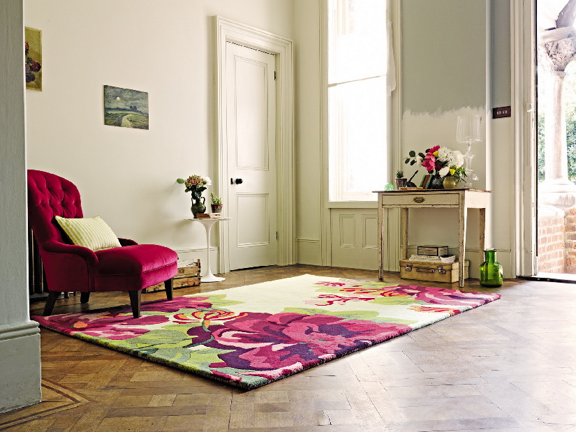Ručně všívaný koberec Sanderson Midsummer Rose 45600