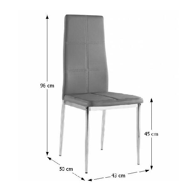 Jídelní židle Lera (tmavě šedá + chrom) *výprodej
