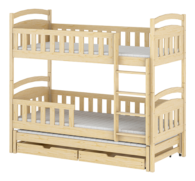 Dětská postel 90 cm ANNETT (s roštem a úl. prostorem) (borovice)