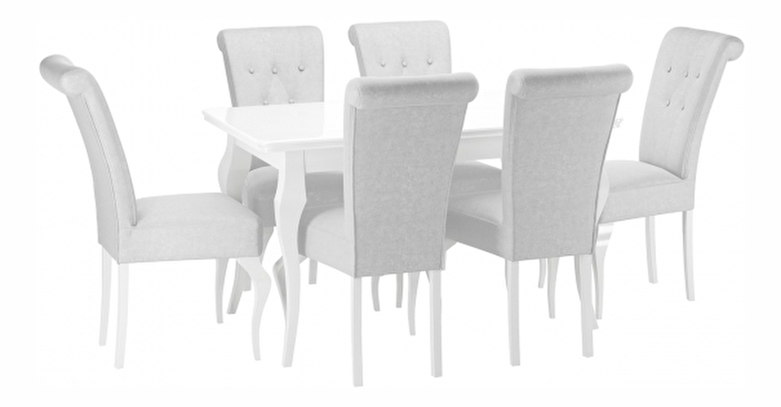 Jídelní set se 6 židlemi ST63 Julia (bílá) *výprodej