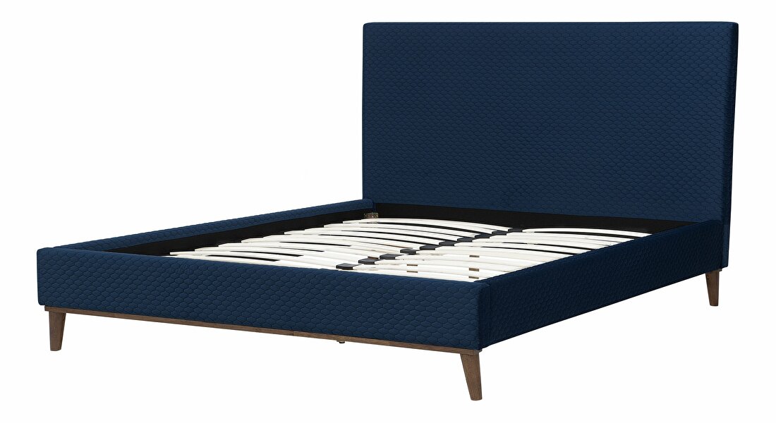 Manželská postel 180 cm BARON (s roštem) (modrá)