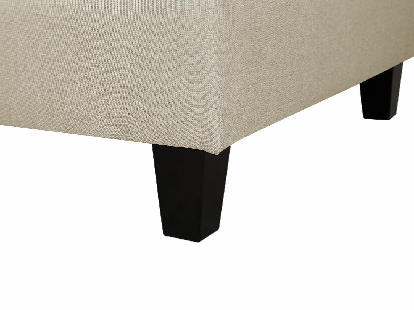 Modulární pohovka ve tvaru U FELLE (polyester) (béžová) (pro 6 lidí) (s taburetem)