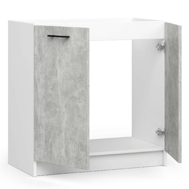 Dolní kuchyňská skříňka Ozara S80ZL (bílá + beton)