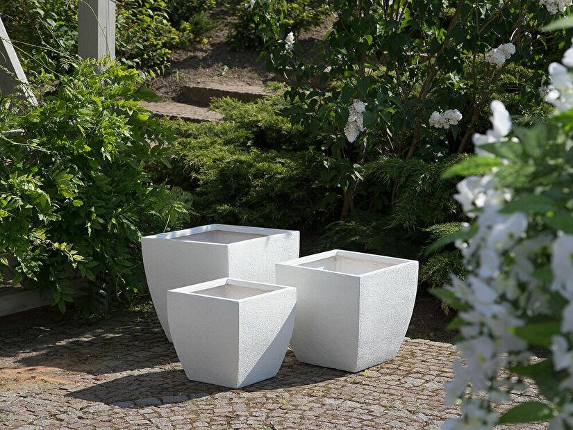 Květináč ORCHARDS 44x46x46 cm (keramika) (bílá)