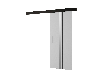 Posuvné dveře 90 cm Sharlene V (bílá matná + černá matná + stříbrná)