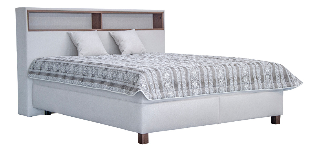 Manželská postel 180 cm Blanář Orson (bílý krém) (s roštem a matrací Linda)