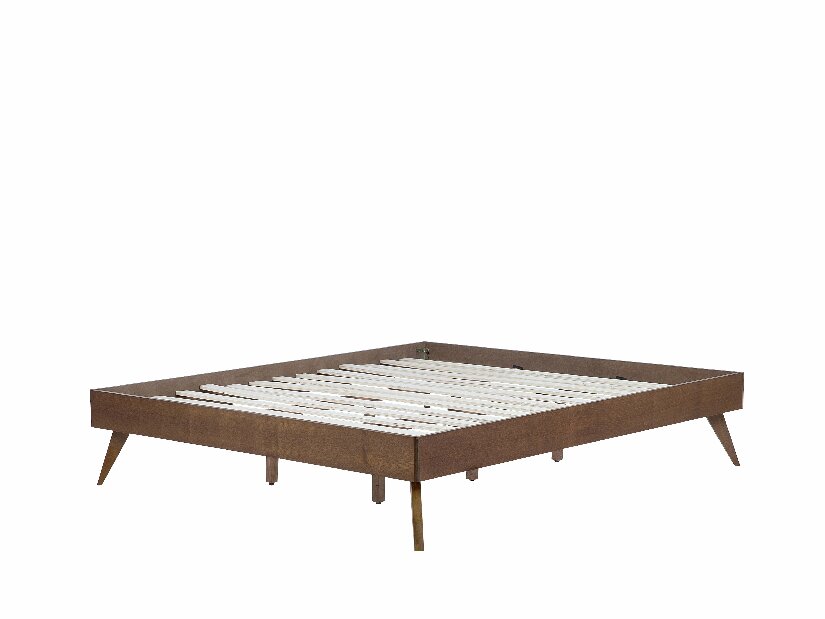 Manželská postel 180 cm BERRY (s roštem) (tmavé dřevo)
