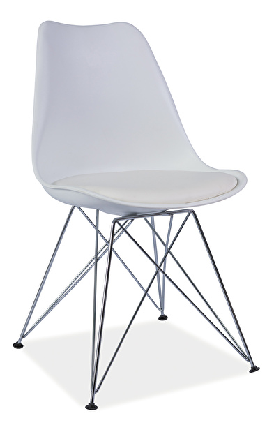 Jídelní židle Tennie (bíla + chróm)