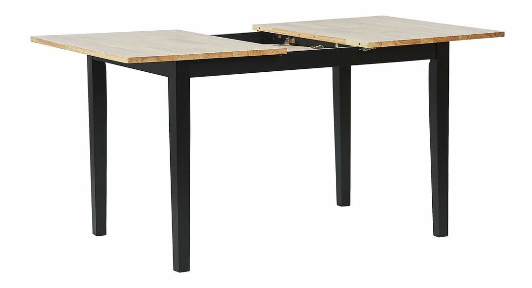 Jídelní stůl HOWTON (světlé dřevo + černá) (pro 4 až 6 osob)