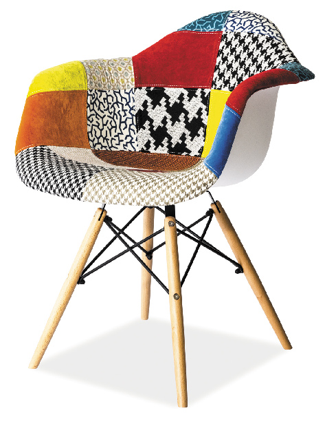 Jídelní židle Leon A (patchwork + buk)