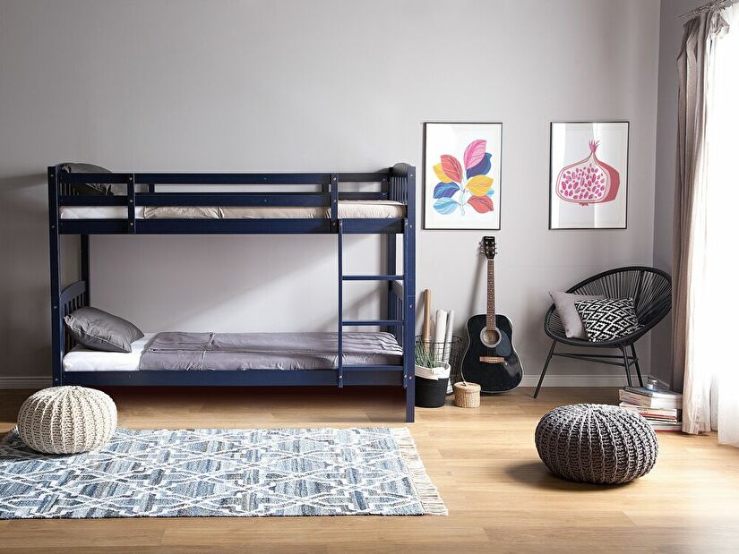 Patrová postel 90 cm REWIND (s roštem) (modrá)