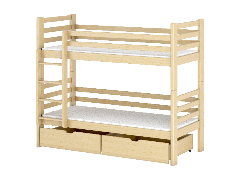 Dětská postel 90 cm Paul (s roštem a úl. prostorem) (borovice)