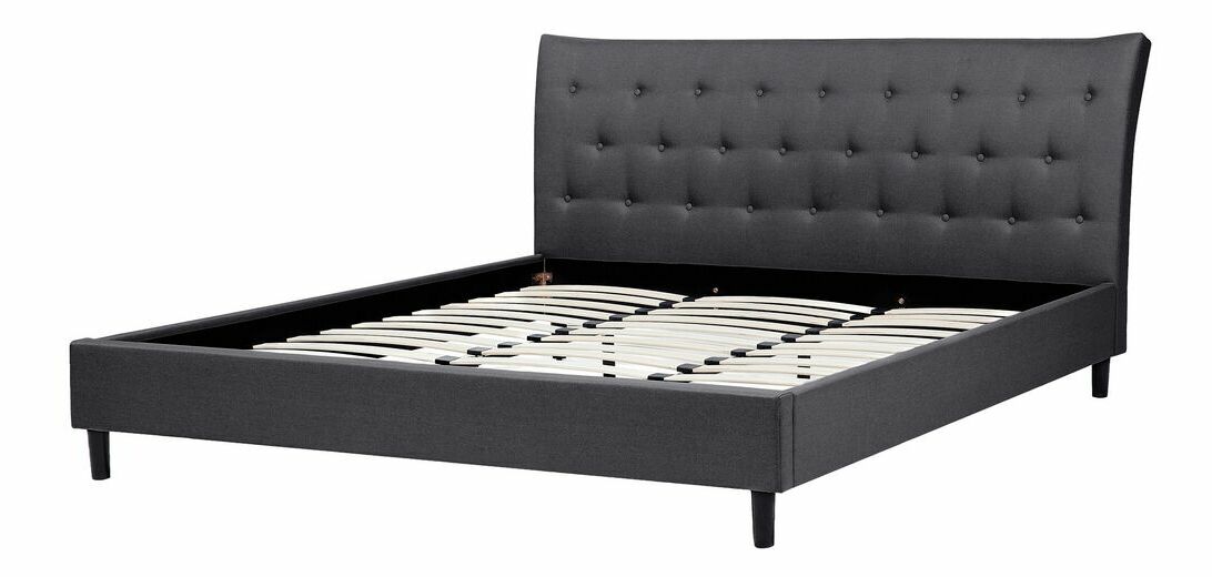 Manželská postel 180 cm SANTORI (s roštem) (tmavě šedá)
