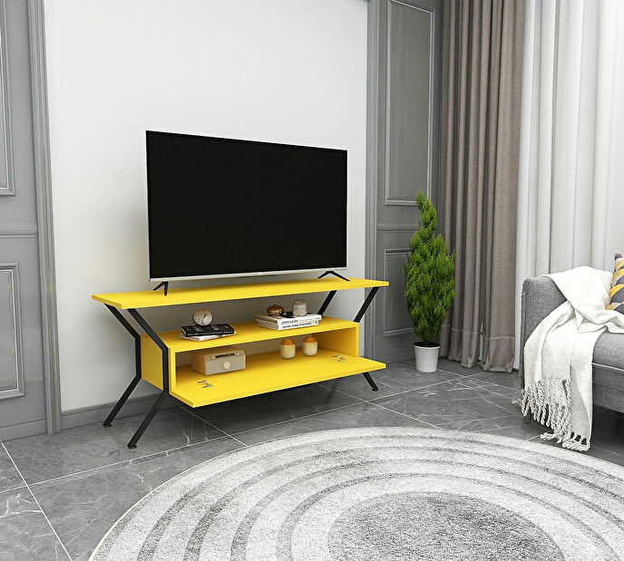 TV stolek/skříňka Tarzan (Žlutá + Černá)