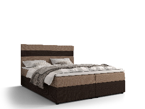 Manželská posteľ Boxspring 160 cm Locos (svetlohnedá + tmavohnedá) (s matracom a úložným priestorom)