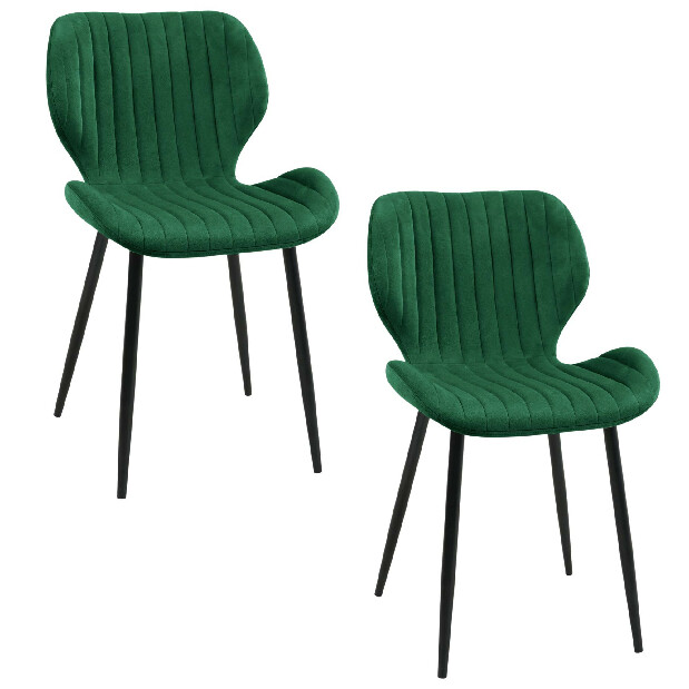 Jídelní židle Saira (tmavě zelená) (2ks)