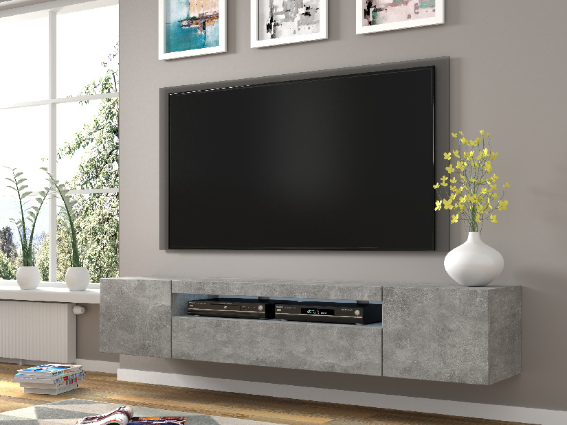 TV stolek/skříňka Aurora 200 (beton) (LED)