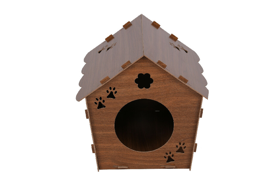 Dřevěný domeček pro kočky Habiba (ořech)