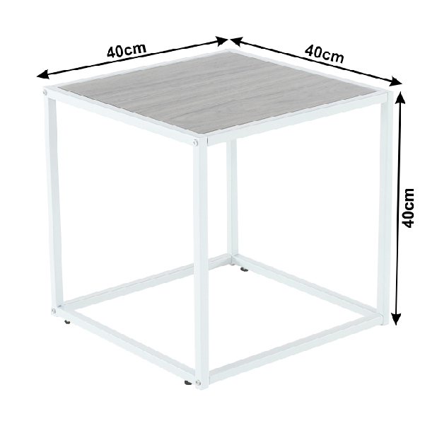 Příruční stolek Jakli typ 2 (dub + bílá)