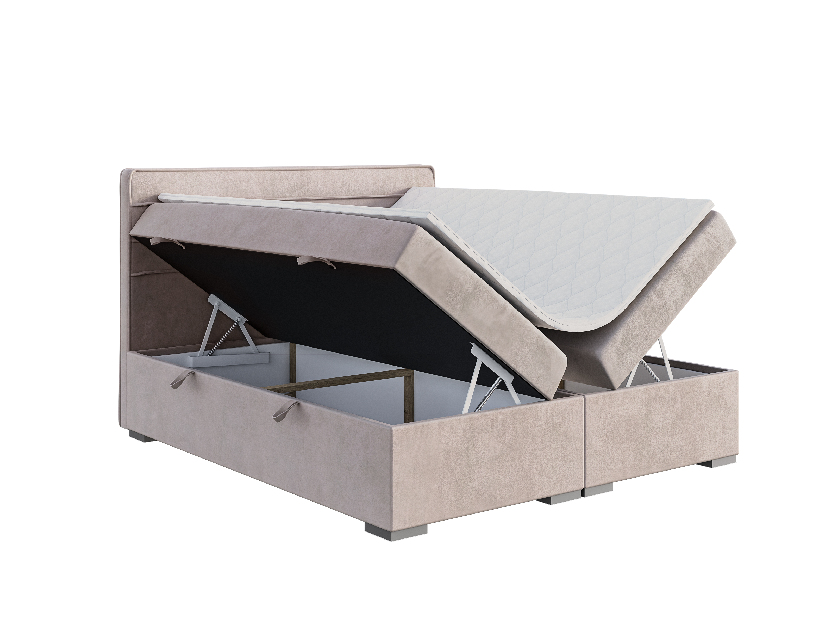 Jednolůžková postel Boxspring 120 cm Benio (světlofialová) (s matrací a úl. prostorem)