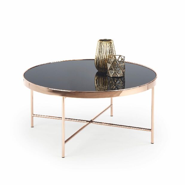 Konferenční stolek Luta (černá + růžová zlatá)
