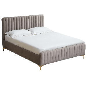 Manželská postel 160 cm Karilla (světle šedá) (s roštem)