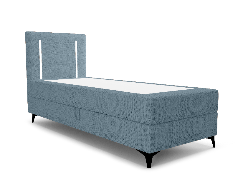 Jednolůžková postel 80 cm Ortega Comfort (světlomodrá) (s roštem a matrací, bez úl. prostoru) (s LED osvětlením)