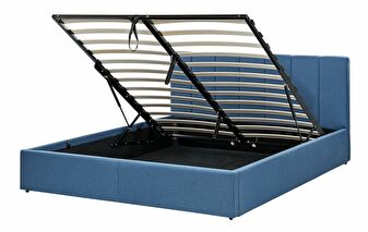 Manželská postel 160 cm Dabria (modrá) (s roštem) (s úl. prostorem)