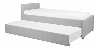 Jednolůžková postel 90 cm MERMAID (polyester) (šedá) (s roštem)