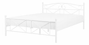 Manželská postel 160 cm RANDEZ (s roštem) (bílá)