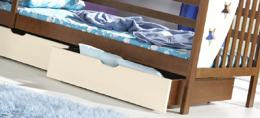 Patrová postel 80 cm Jarim (s rošty a úl. prostorem)