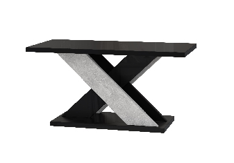 Konferenční stolek Xalin (lesk černý + kámen)