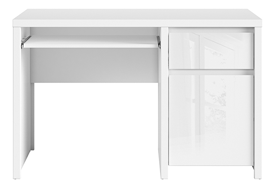 PC stolek BRW Kaspian BIU1D1S/120 (bílá + lesk bílý) *výprodej