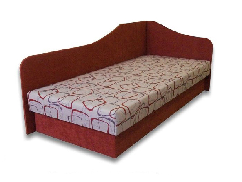 Jednolůžková postel (válenda) 80 cm Lady 87 (Cihlová 41 + Dodo 1008) (P) *výprodej