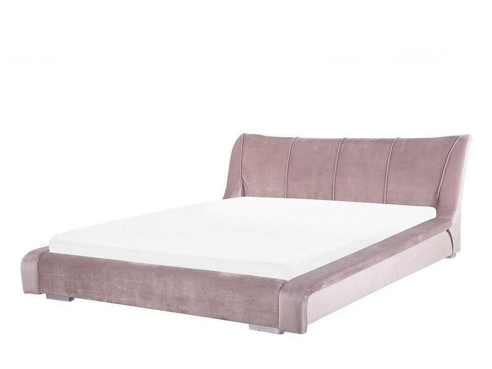Manželská postel 180 cm NICE (s roštem) (růžová sametová)